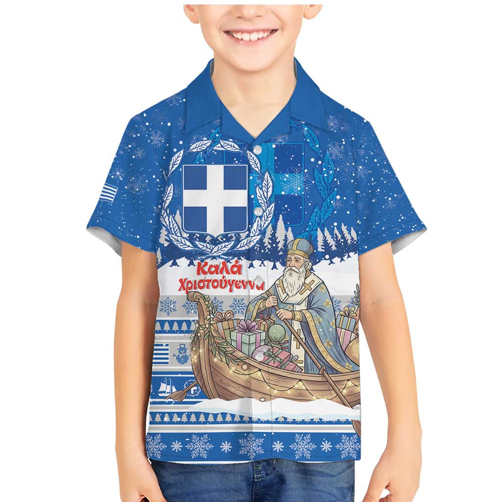 Greece Christmas Family Matching Mermaid Dress and Hawaiian Shirt Saint Basil Kala Cristouyenna - Wonder Print Shop
