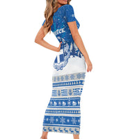 Greece Christmas Family Matching Short Sleeve Bodycon Dress and Hawaiian Shirt Saint Basil Kala Cristouyenna - Wonder Print Shop