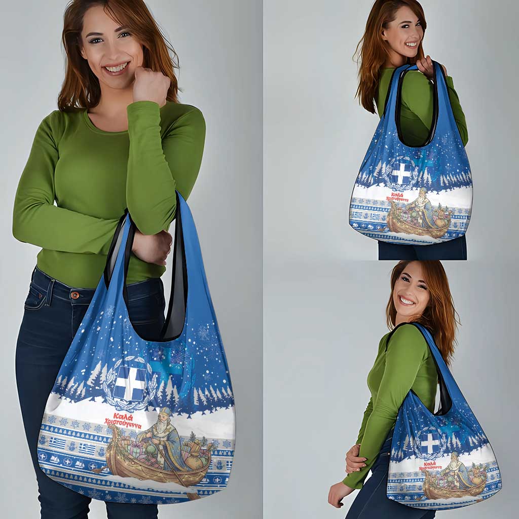 Greece Christmas Grocery Bag Saint Basil Kala Cristouyenna - Wonder Print Shop
