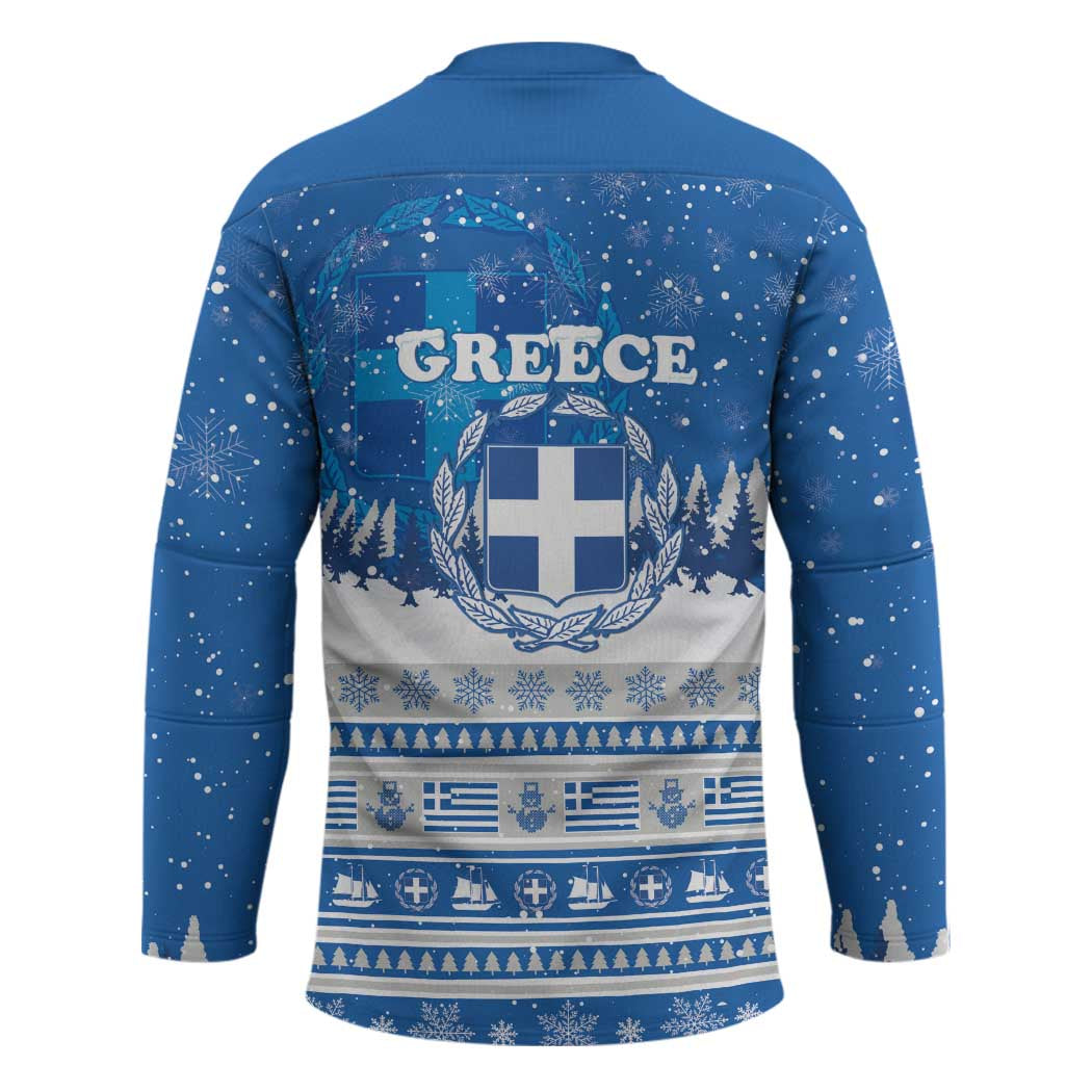 Greece Christmas Hockey Jersey Saint Basil Kala Cristouyenna - Wonder Print Shop
