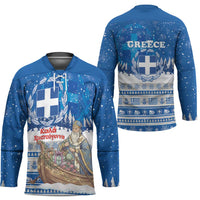 Greece Christmas Hockey Jersey Saint Basil Kala Cristouyenna - Wonder Print Shop