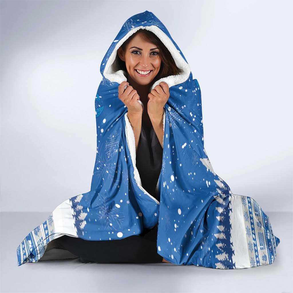 Greece Christmas Hooded Blanket Saint Basil Kala Cristouyenna - Wonder Print Shop