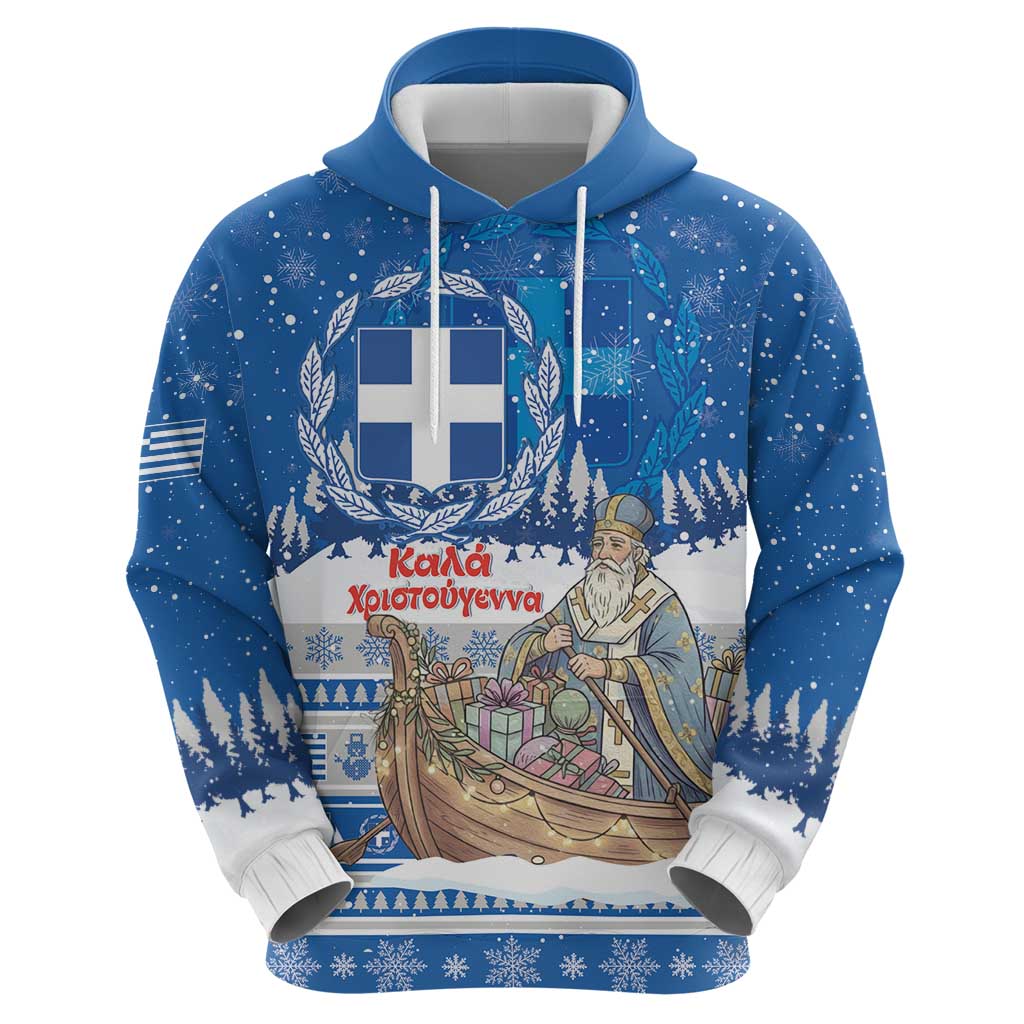 Greece Christmas Hoodie Saint Basil Kala Cristouyenna - Wonder Print Shop