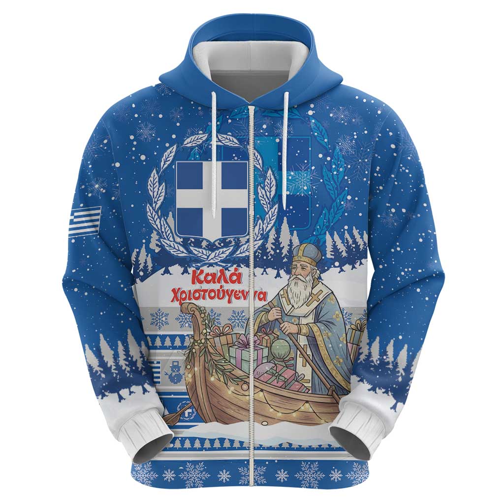 Greece Christmas Hoodie Saint Basil Kala Cristouyenna - Wonder Print Shop