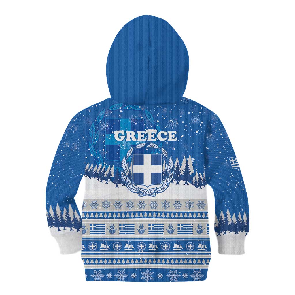 Greece Christmas Kid Hoodie Saint Basil Kala Cristouyenna - Wonder Print Shop