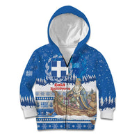 Greece Christmas Kid Hoodie Saint Basil Kala Cristouyenna - Wonder Print Shop