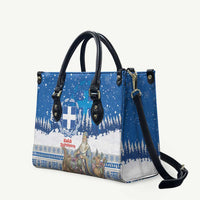 Greece Christmas Leather Bag Saint Basil Kala Cristouyenna - Wonder Print Shop