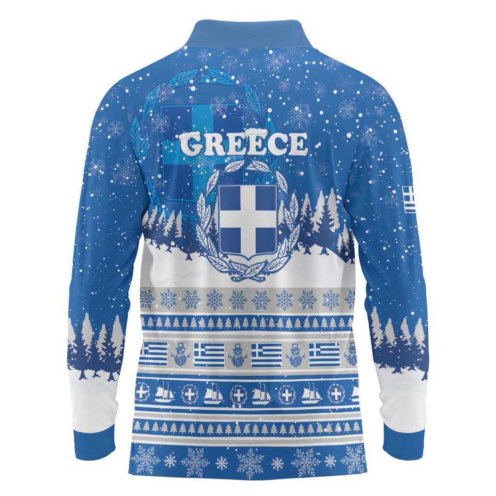 Greece Christmas Long Sleeve Polo Shirt Saint Basil Kala Cristouyenna - Wonder Print Shop