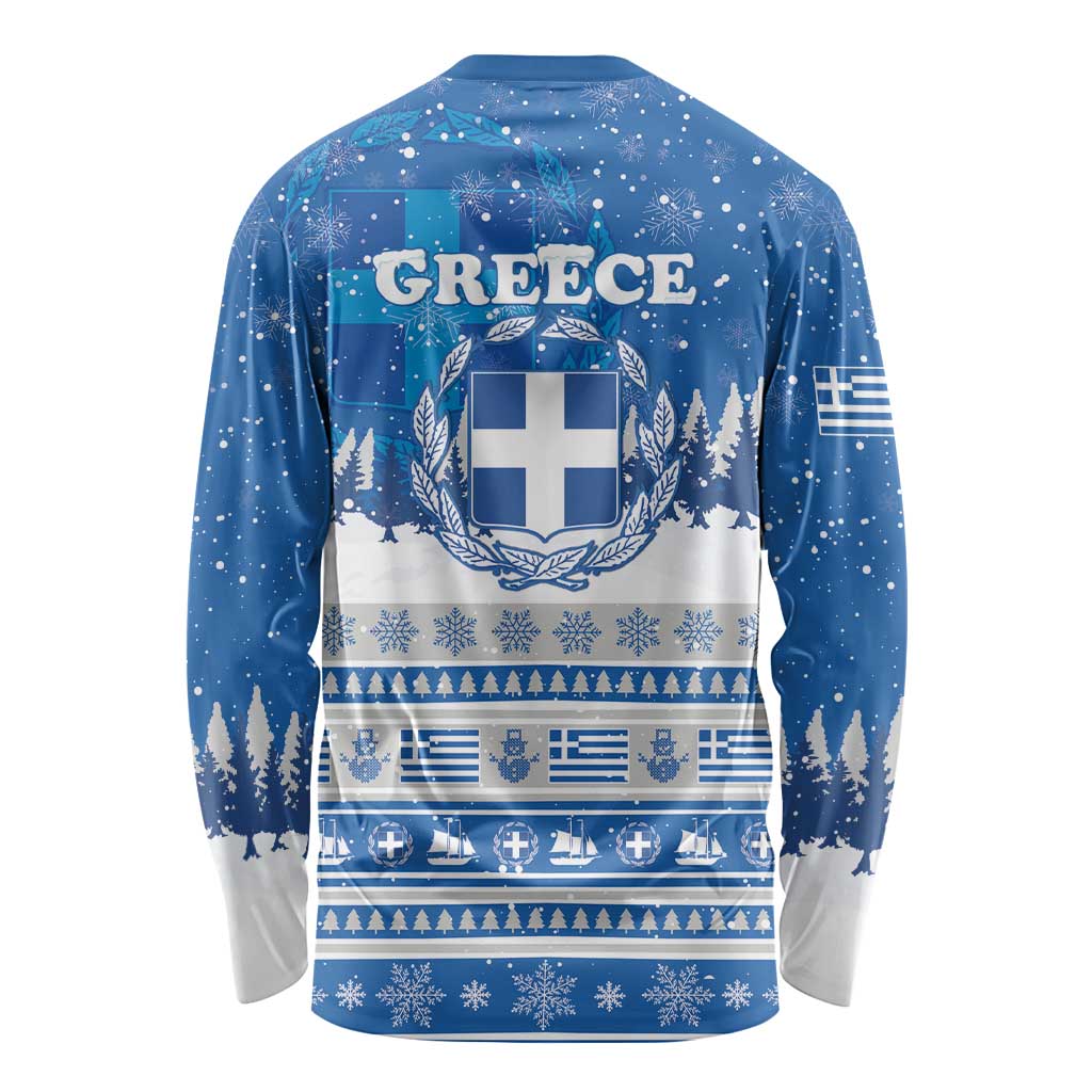 Greece Christmas Long Sleeve Shirt Saint Basil Kala Cristouyenna - Wonder Print Shop