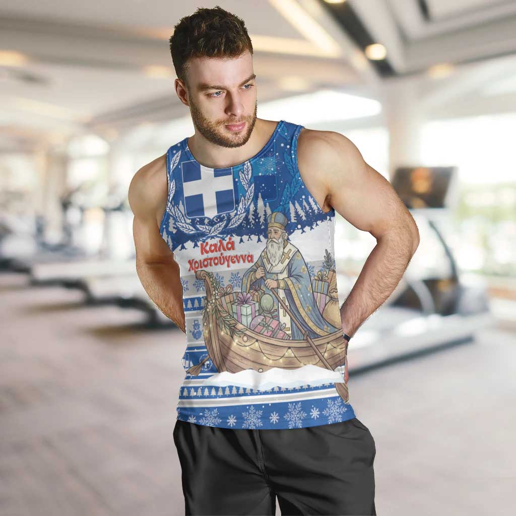 Greece Christmas Men Tank Top Saint Basil Kala Cristouyenna - Wonder Print Shop