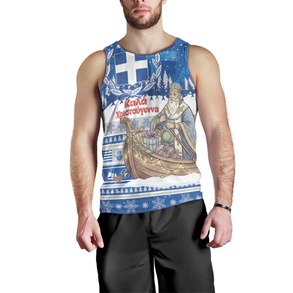 Greece Christmas Men Tank Top Saint Basil Kala Cristouyenna - Wonder Print Shop