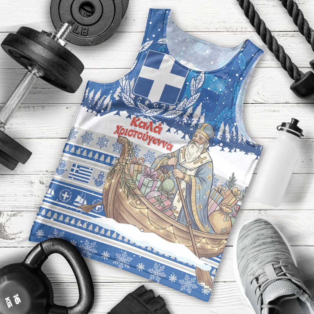 Greece Christmas Men Tank Top Saint Basil Kala Cristouyenna - Wonder Print Shop