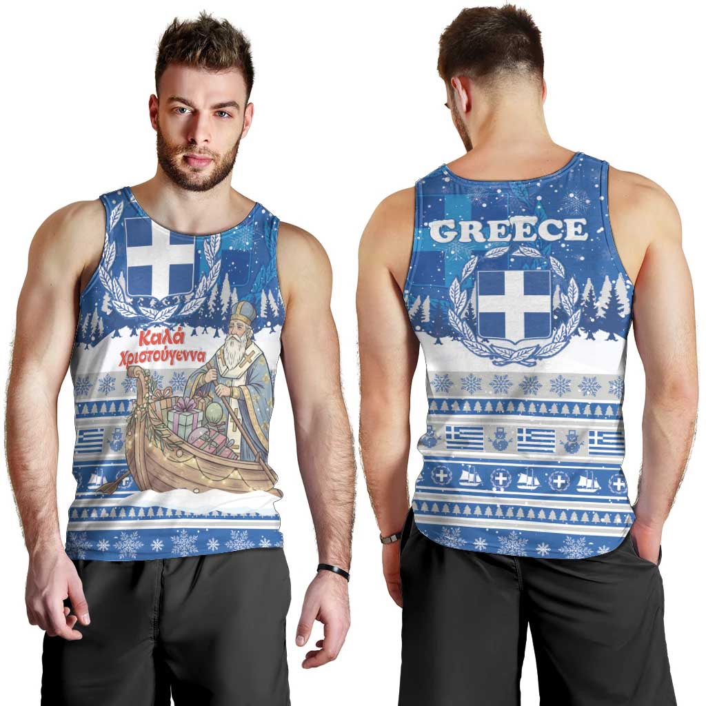 Greece Christmas Men Tank Top Saint Basil Kala Cristouyenna - Wonder Print Shop