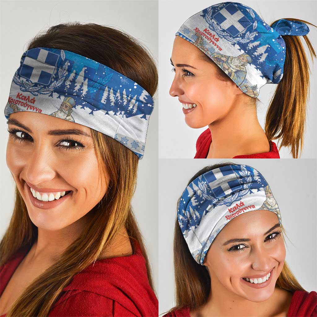 Greece Christmas Neck Gaiter Saint Basil Kala Cristouyenna - Wonder Print Shop