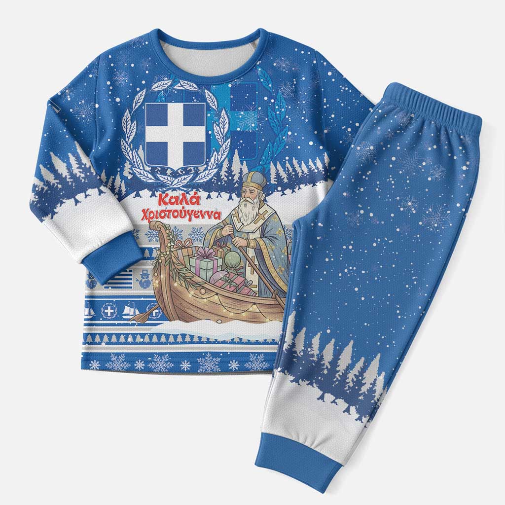 Greece Christmas Pajama Set Saint Basil Kala Cristouyenna - Wonder Print Shop
