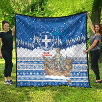 Greece Christmas Quilt Saint Basil Kala Cristouyenna - Wonder Print Shop