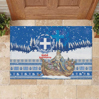 Greece Christmas Rubber Doormat Saint Basil Kala Cristouyenna - Wonder Print Shop