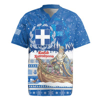 Greece Christmas Rugby Jersey Saint Basil Kala Cristouyenna - Wonder Print Shop