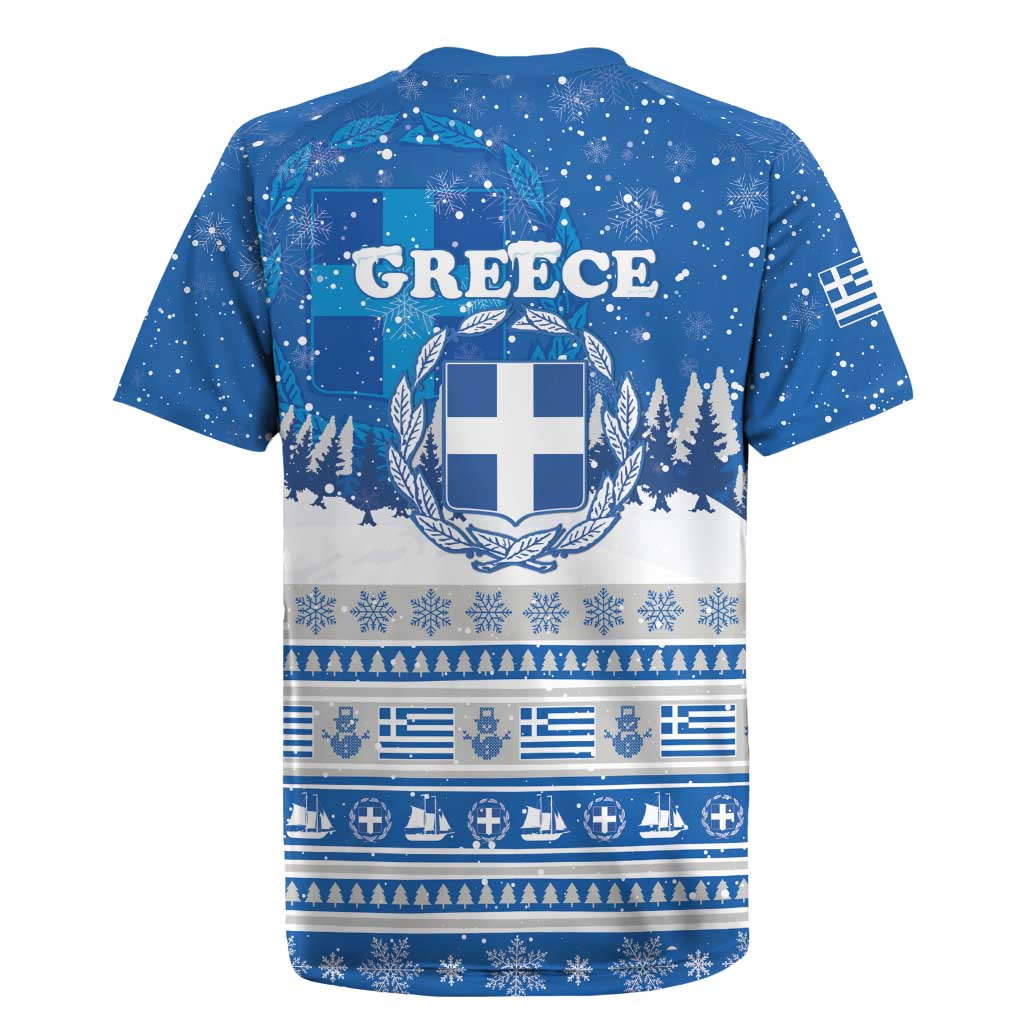 Greece Christmas Rugby Jersey Saint Basil Kala Cristouyenna - Wonder Print Shop