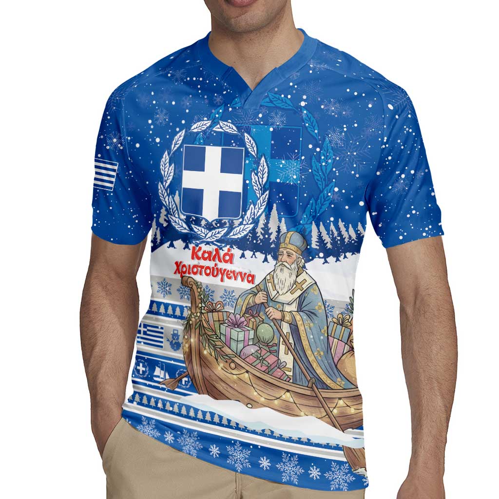 Greece Christmas Rugby Jersey Saint Basil Kala Cristouyenna - Wonder Print Shop