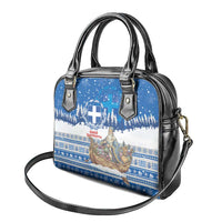 Greece Christmas Shoulder Handbag Saint Basil Kala Cristouyenna - Wonder Print Shop