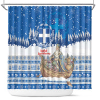 Greece Christmas Shower Curtain Saint Basil Kala Cristouyenna - Wonder Print Shop