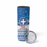 Greece Christmas Skinny Tumbler Saint Basil Kala Cristouyenna - Wonder Print Shop