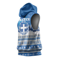 Greece Christmas Sleeveless Hoodie Saint Basil Kala Cristouyenna - Wonder Print Shop