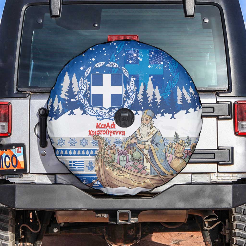 Greece Christmas Spare Tire Cover Saint Basil Kala Cristouyenna - Wonder Print Shop