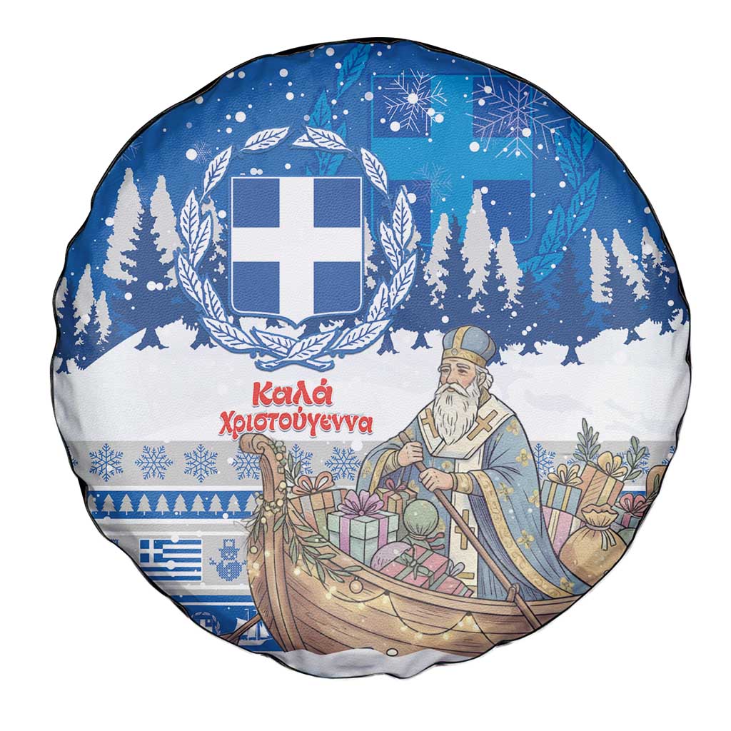 Greece Christmas Spare Tire Cover Saint Basil Kala Cristouyenna - Wonder Print Shop