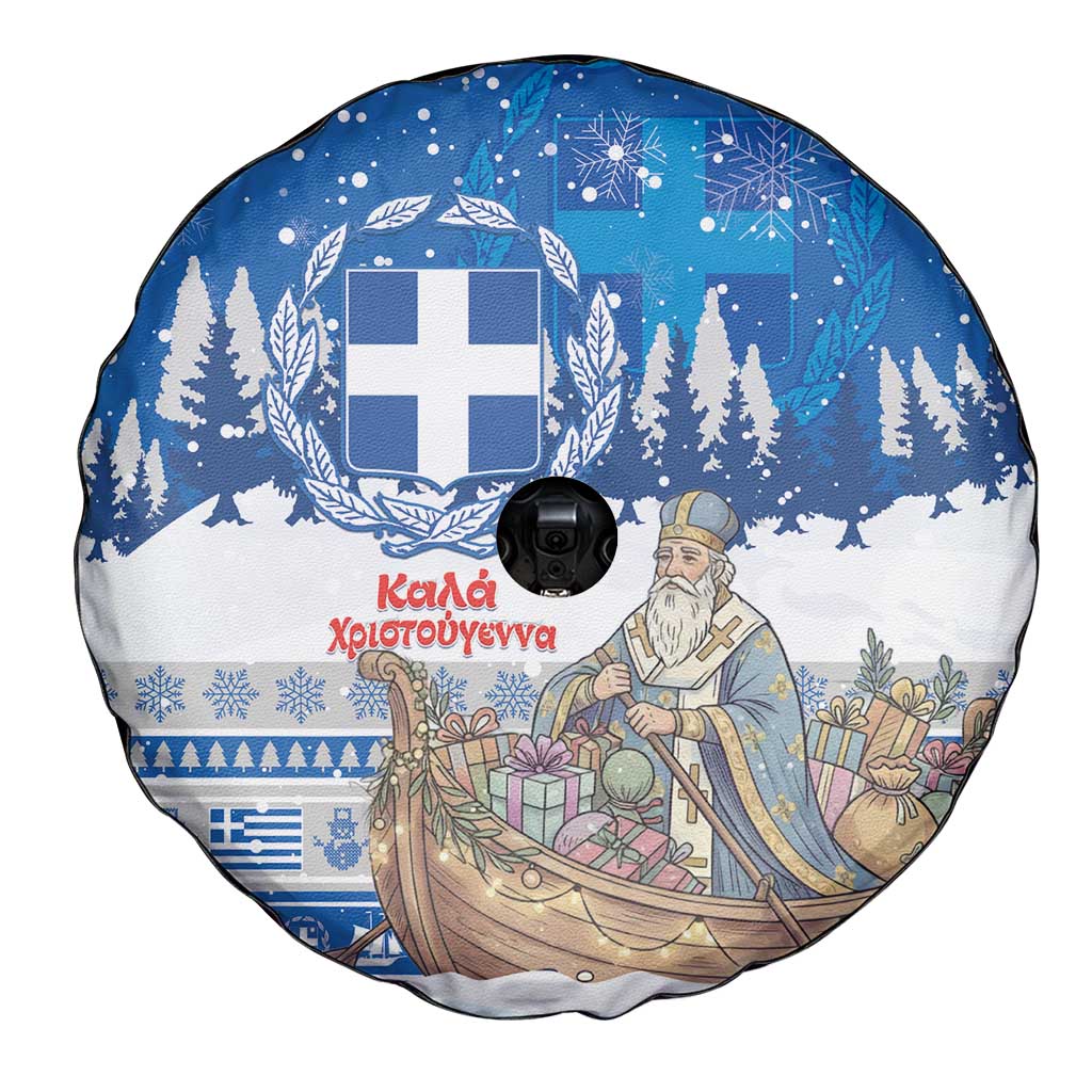 Greece Christmas Spare Tire Cover Saint Basil Kala Cristouyenna - Wonder Print Shop