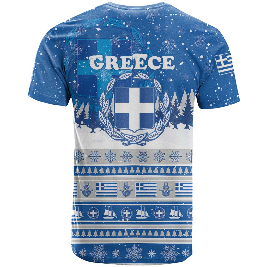 Greece Christmas T Shirt Saint Basil Kala Cristouyenna - Wonder Print Shop