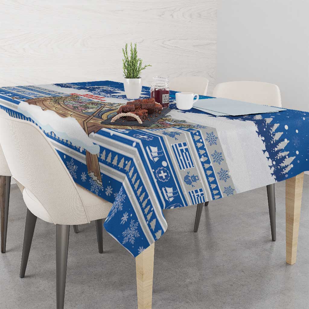 Greece Christmas Tablecloth Saint Basil Kala Cristouyenna - Wonder Print Shop