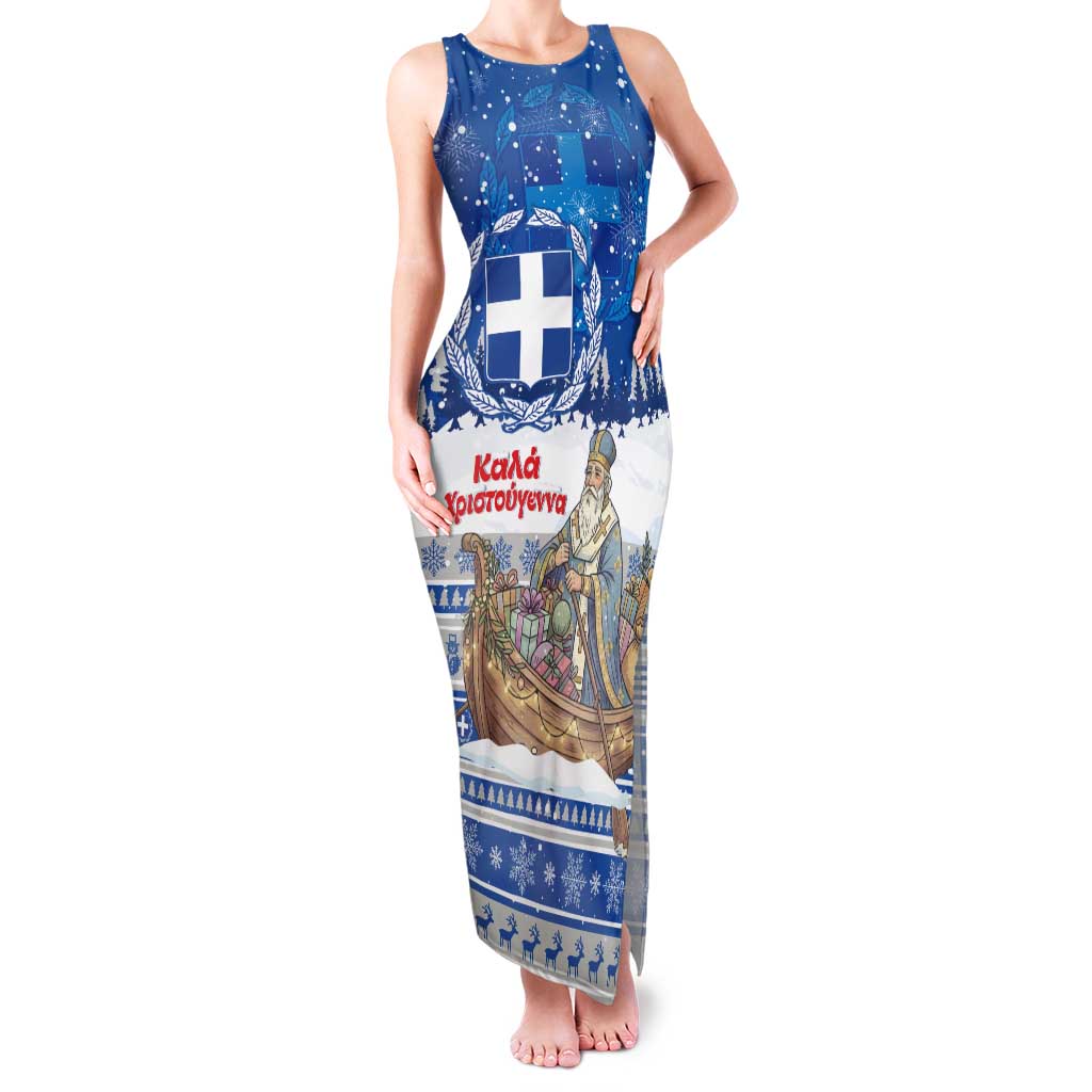 Greece Christmas Tank Maxi Dress Saint Basil Kala Cristouyenna - Wonder Print Shop