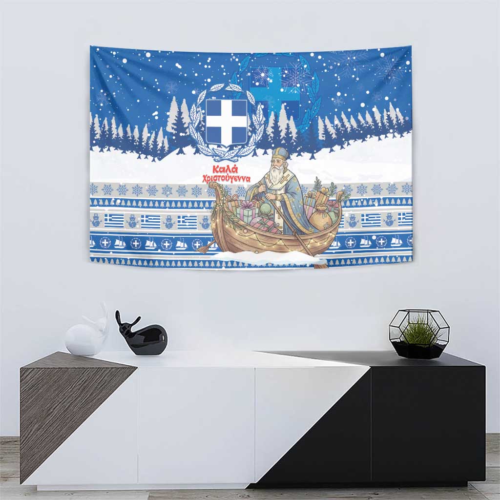 Greece Christmas Tapestry Saint Basil Kala Cristouyenna - Wonder Print Shop