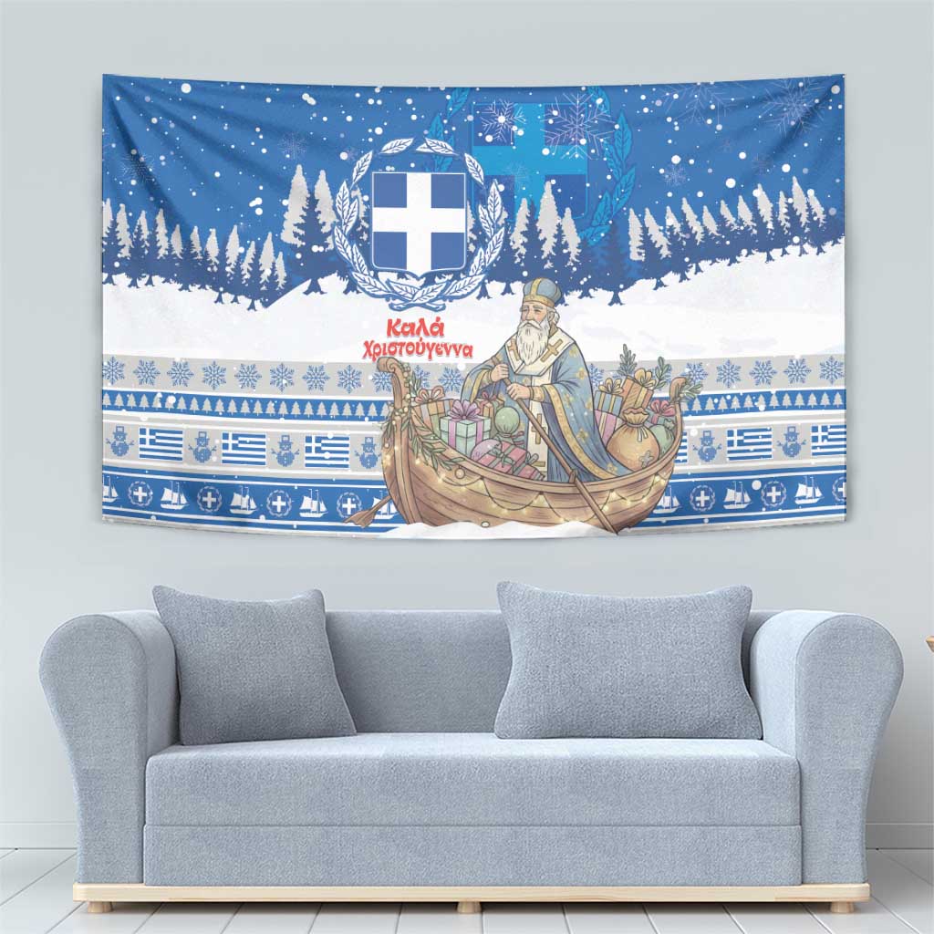 Greece Christmas Tapestry Saint Basil Kala Cristouyenna - Wonder Print Shop
