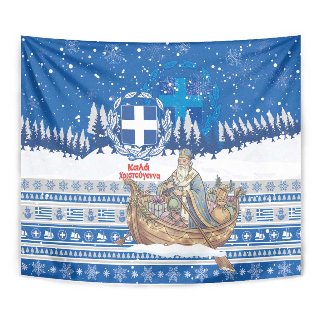 Greece Christmas Tapestry Saint Basil Kala Cristouyenna - Wonder Print Shop