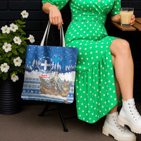 Greece Christmas Tote Bag Saint Basil Kala Cristouyenna - Wonder Print Shop