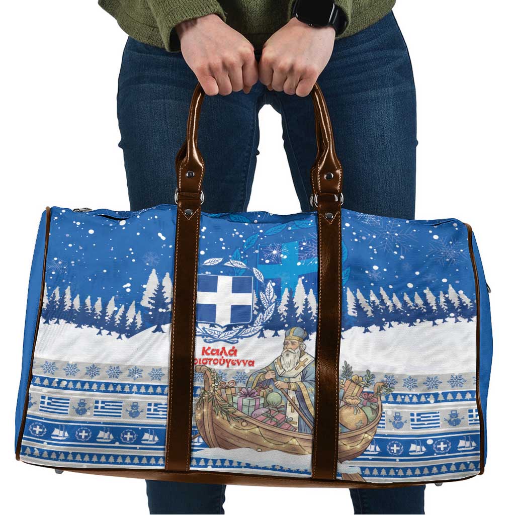 Greece Christmas Travel Bag Saint Basil Kala Cristouyenna - Wonder Print Shop