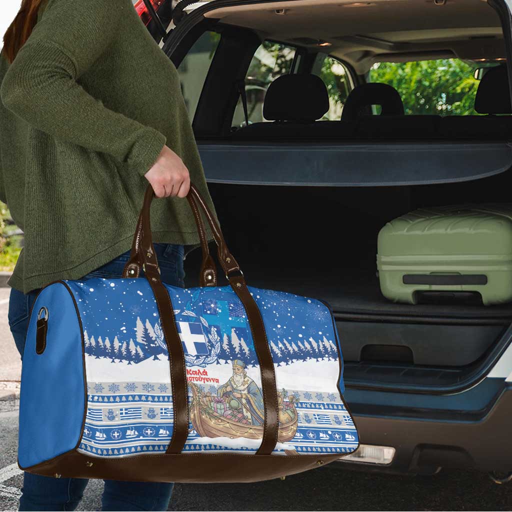 Greece Christmas Travel Bag Saint Basil Kala Cristouyenna - Wonder Print Shop