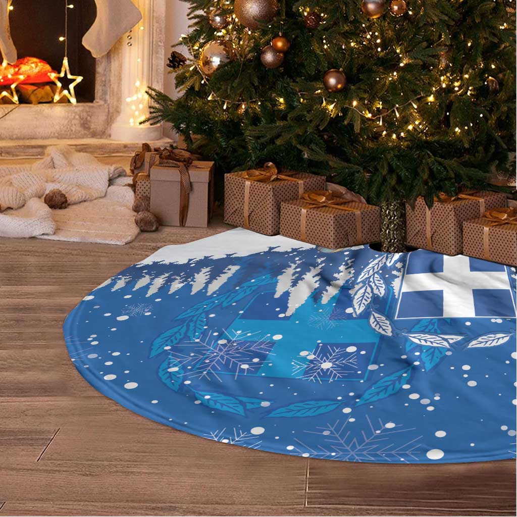 Greece Christmas Tree Skirt Saint Basil Kala Cristouyenna - Wonder Print Shop