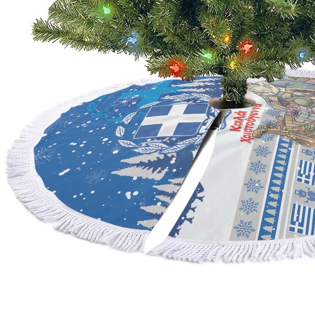 Greece Christmas Tree Skirt Saint Basil Kala Cristouyenna - Wonder Print Shop