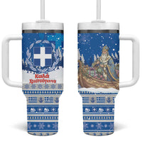 Greece Christmas Tumbler With Handle Saint Basil Kala Cristouyenna - Wonder Print Shop