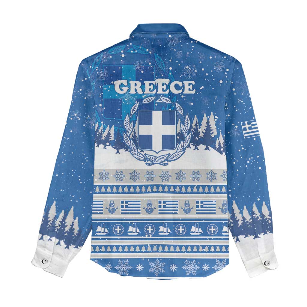 Greece Christmas Women Casual Shirt Saint Basil Kala Cristouyenna - Wonder Print Shop