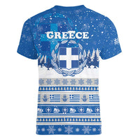 Greece Christmas Women V-Neck T-Shirt Saint Basil Kala Cristouyenna - Wonder Print Shop