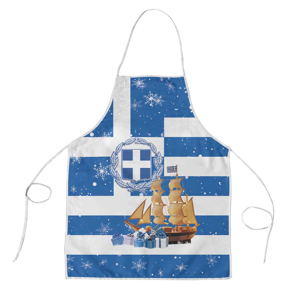 Greece Karavaki Christmas Apron Merry Chirstmas 2025 - Wonder Print Shop