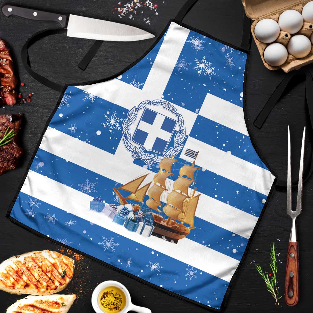 Greece Karavaki Christmas Apron Merry Chirstmas 2025 - Wonder Print Shop