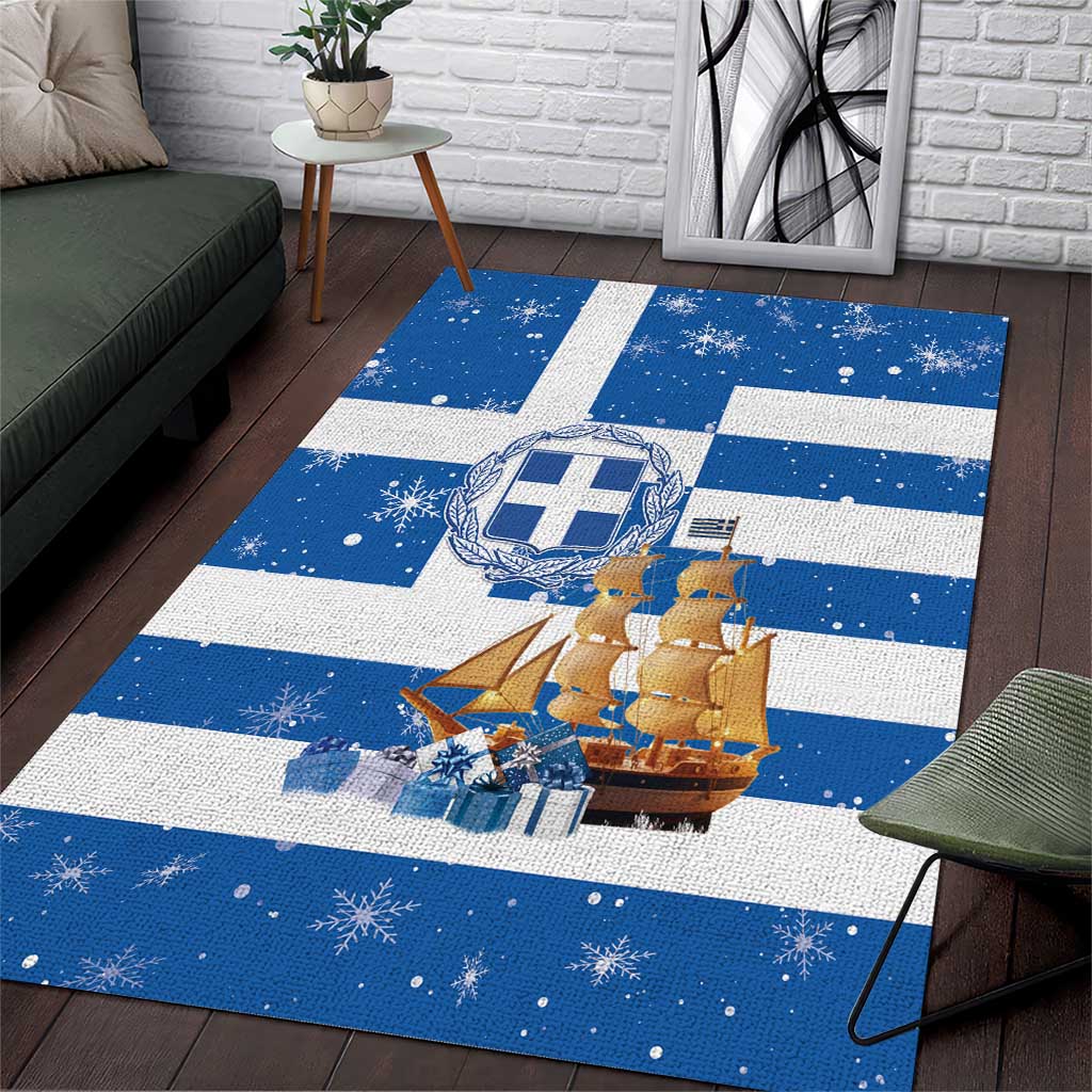 Greece Karavaki Christmas Area Rug Merry Chirstmas 2025 - Wonder Print Shop