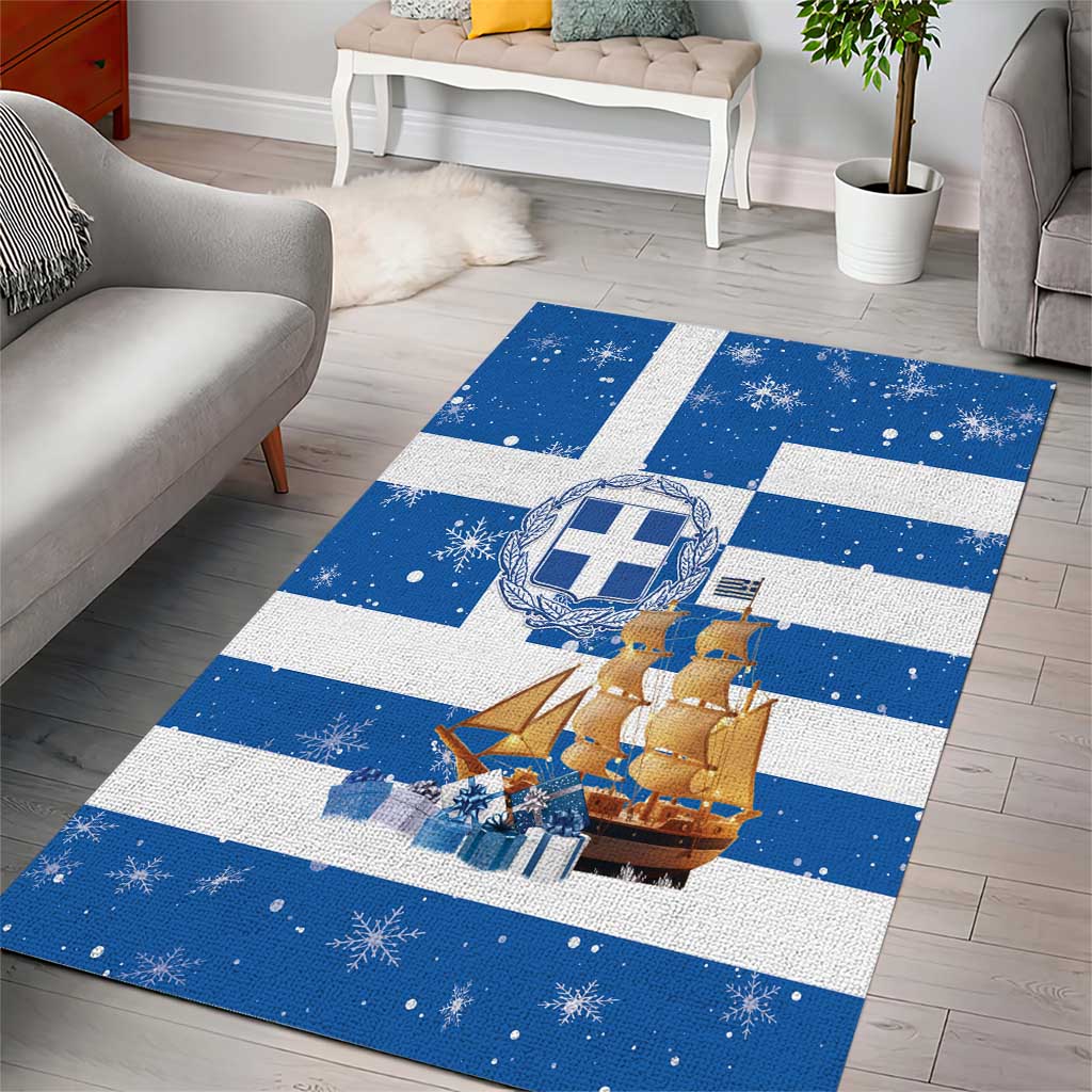 Greece Karavaki Christmas Area Rug Merry Chirstmas 2025 - Wonder Print Shop