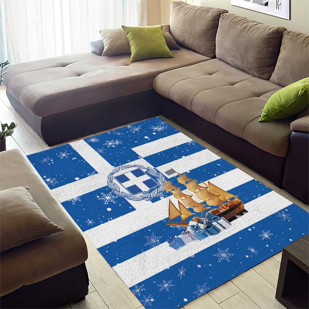 Greece Karavaki Christmas Area Rug Merry Chirstmas 2025 - Wonder Print Shop